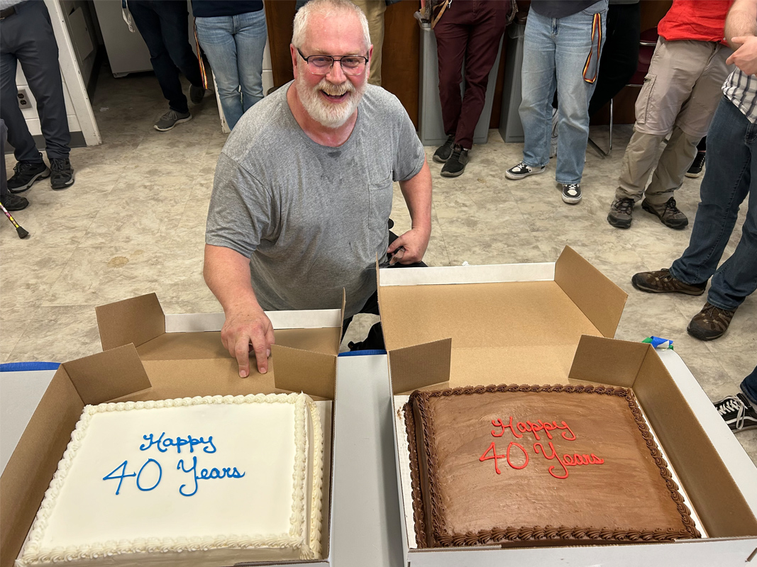 Chuck Hearns celebrating 40 years with the Physics Department at Queen's University in Kingston, Ontario